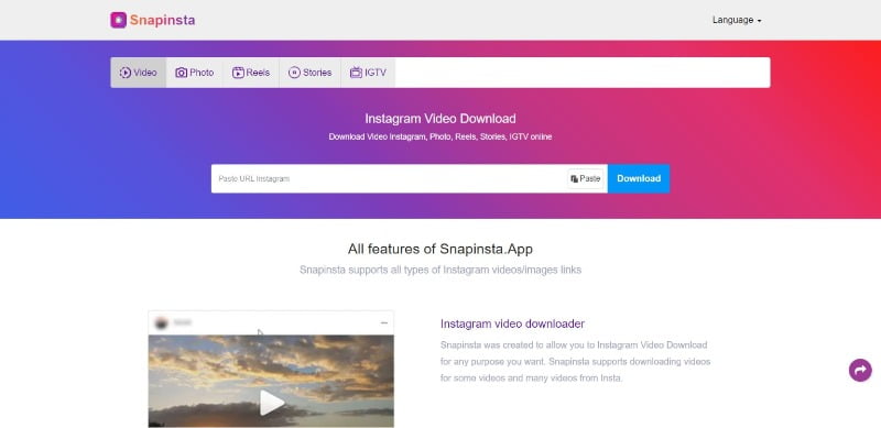Snapinsta - Instagram Marketing - Video Downloader