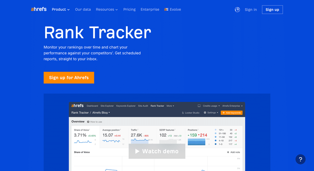 Ahrefs Rank Tracker
