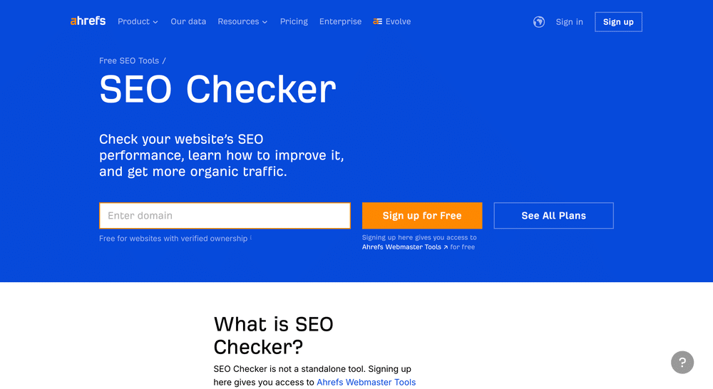 Ahrefs SEO Checker