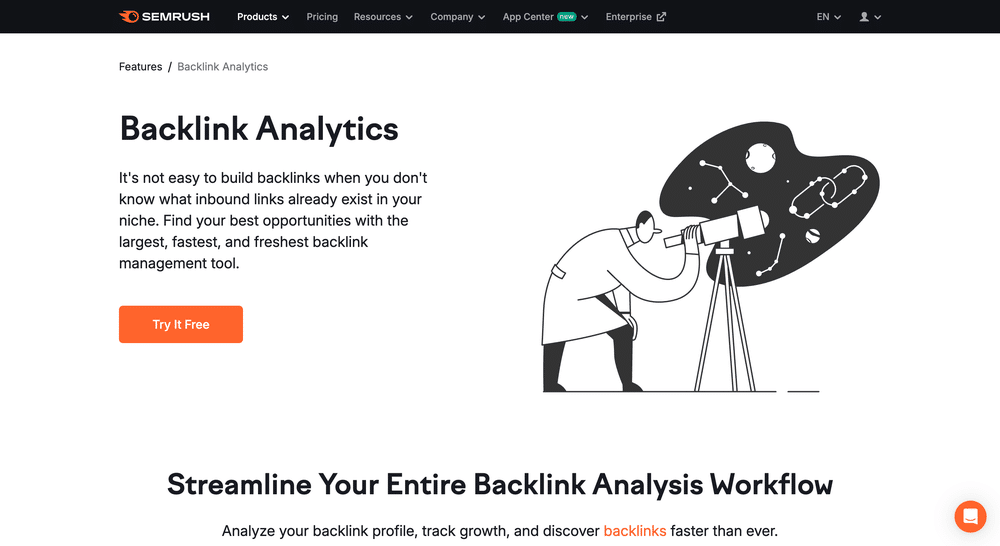 SEMRush Backlink Analytics