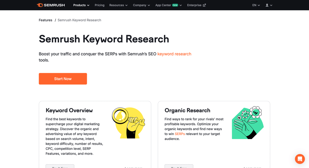 SEMrush Keyword Research